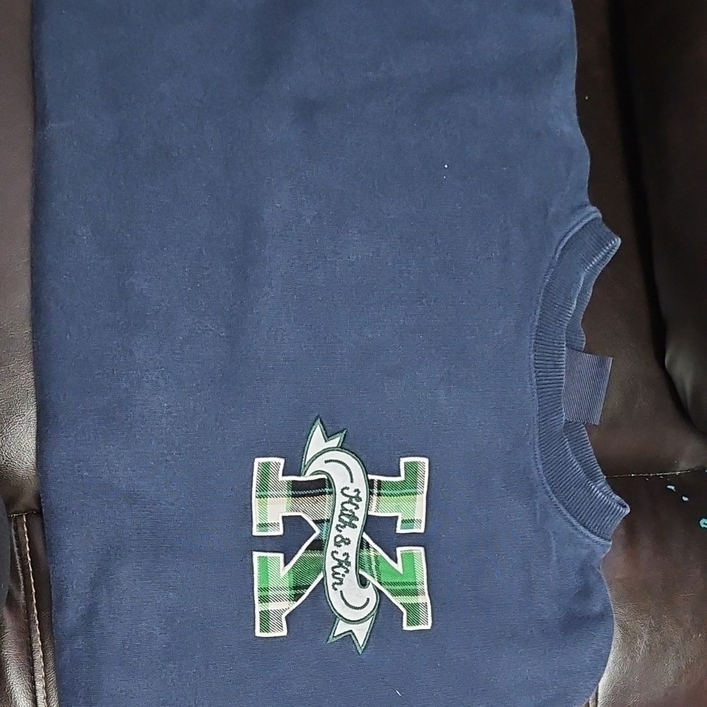 Kith Blue Cardigan Sweater with Green Accents